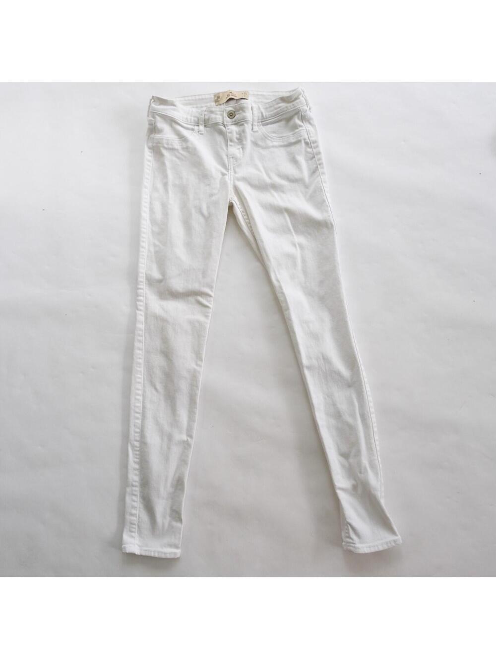 Hollister White Jeans Size 3R W26 L31 Womens Super Skinny Denim No front pockets